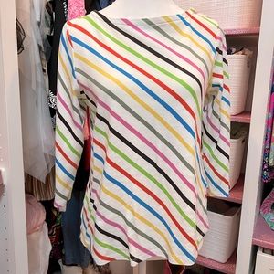 Multi color strip charter club shirt